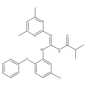 N-{[(5-chloro-2-phenoxyphenyl)amino][(4,6-dimethylpyrimidin-2-yl)amino]methylidene}-2-methylpropanamide Structure