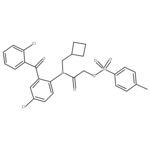 Acetamide,n-[4-chloro-2-(2-chlorobenzoyl)phenyl]-n-(cyclobutylmethyl)-2-[[(4-methylphenyl)sulfonyl]oxy]-结构式