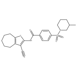 N-{3-cyano-4H,5H,6H,7H,8H-cyclohepta[b]thiophen-2-yl}-4-[(3-methylpiperidin-1-yl)sulfonyl]benzamide Structure