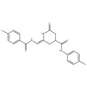 N-(4-Methylphenyl)-2-[(4-methylphenyl)hydrazido]-4-oxo-5,6-dihydro-4H-1,3-thiazine-6-carboxamide Structure