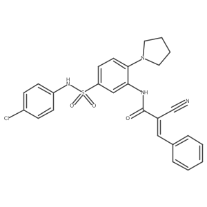 (Z)-N-[5-[(4-Chlorophenyl)sulfamoyl]-2-pyrrolidin-1-ylphenyl]-2-cyano-3-phenylprop-2-enamide Structure