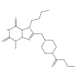 Ethyl 4-[(7-butyl-3-methyl-2,6-dioxo-4,5-dihydropurin-8-yl)methyl]piperazine-1-carboxylate结构式