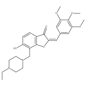 (Z)-7-((4-ethylpiperazin-1-yl)methyl)-6-hydroxy-2-(3,4,5-trimethoxybenzylidene)benzofuran-3(2H)-one Structure
