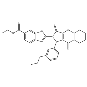 ethyl 2-[1-(3-ethoxyphenyl)-3,9-dioxo-4a,5,6,7,8,8a-hexahydro-1H-chromeno[2,3-c]pyrrol-2-yl]-1,3-benzothiazole-6-carboxylate Structure