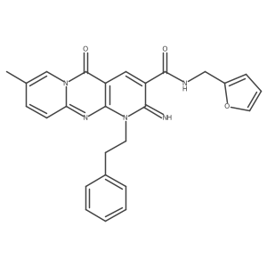 N-[(furan-2-yl)methyl]-6-imino-13-methyl-2-oxo-7-(2-phenylethyl)-1,7,9-triazatricyclo[8.4.0.0^{3,8}]tetradeca-3(8),4,9,11,13-pentaene-5-carboxamide Structure