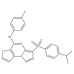 3-((4-isopropylphenyl)sulfonyl)-N-(p-tolyl)thieno[2,3-e][1,2,3]triazolo[1,5-a]pyrimidin-5-amine结构式