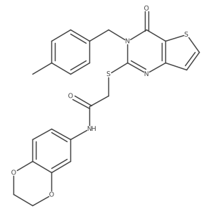N-(2,3-dihydro-1,4-benzodioxin-6-yl)-2-{[3-(4-methylbenzyl)-4-oxo-3,4-dihydrothieno[3,2-d]pyrimidin-2-yl]sulfanyl}acetamide结构式