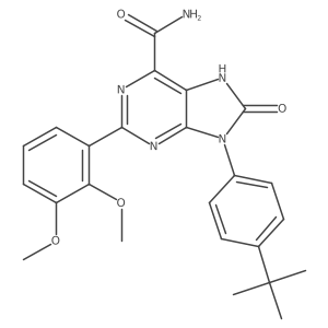 9-(4-(tert-butyl)phenyl)-2-(2,3-dimethoxyphenyl)-8-oxo-8,9-dihydro-7H-purine-6-carboxamide Structure