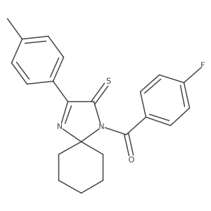 1-(4-Fluorobenzoyl)-3-(4-methylphenyl)-1,4-diazaspiro[4.5]dec-3-ene-2-thione结构式