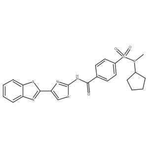 N-(4-(benzo[d]thiazol-2-yl)thiazol-2-yl)-4-(N-cyclopentyl-N-methylsulfamoyl)benzamide Structure