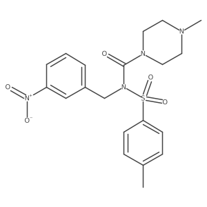 4-methyl-N-(3-nitrobenzyl)-N-tosylpiperazine-1-carboxamide结构式