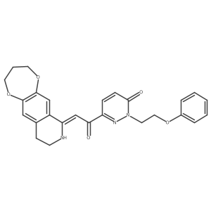 2-(2-phenoxyethyl)-6-[(2Z)-2-(3,4,9,10-tetrahydro-2H-[1,4]dioxepino[2,3-g]isoquinolin-7(8H)-ylidene)acetyl]pyridazin-3(2H)-one Structure