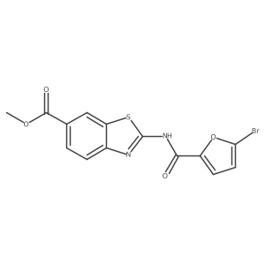 Methyl 2-[(5-bromo-2-furoyl)amino]-1,3-benzothiazole-6-carboxylate结构式