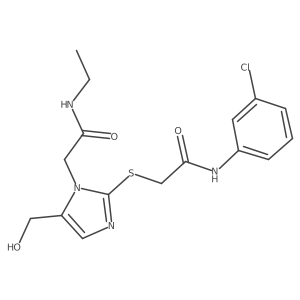 N-(3-chlorophenyl)-2-({1-[(ethylcarbamoyl)methyl]-5-(hydroxymethyl)-1H-imidazol-2-yl}sulfanyl)acetamide Structure