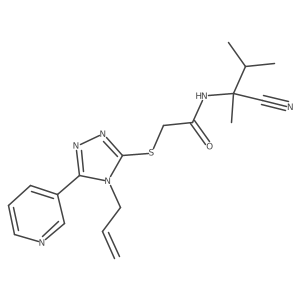 N-(1-cyano-1,2-dimethylpropyl)-2-{[4-(prop-2-en-1-yl)-5-(pyridin-3-yl)-4H-1,2,4-triazol-3-yl]sulfanyl}acetamide结构式