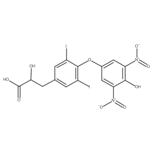2-Hydroxy-3-[4-(4-hydroxy-3,5-dinitrophenoxy)-3,5-diiodophenyl]propanoic acid Structure