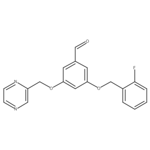3-[(2-Fluorophenyl)methoxy]-5-(2-pyrazinylmethoxy)benzaldehyde Structure