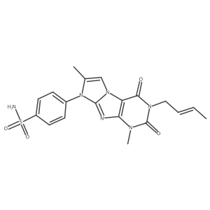 4-[2-[(E)-but-2-enyl]-4,7-dimethyl-1,3-dioxopurino[7,8-a]imidazol-6-yl]benzenesulfonamide结构式
