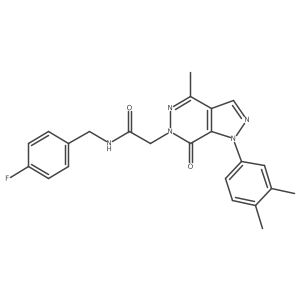 2-(1-(3,4-dimethylphenyl)-4-methyl-7-oxo-1H-pyrazolo[3,4-d]pyridazin-6(7H)-yl)-N-(4-fluorobenzyl)acetamide结构式