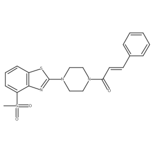 (E)-1-(4-(4-(methylsulfonyl)benzo[d]thiazol-2-yl)piperazin-1-yl)-3-phenylprop-2-en-1-one结构式