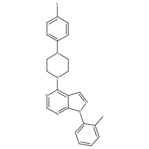 4-[4-(4-fluorophenyl)piperazin-1-yl]-1-(2-methylphenyl)-1H-pyrazolo[3,4-d]pyrimidine Structure