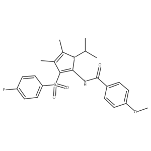 N-{3-[(4-fluorophenyl)sulfonyl]-4,5-dimethyl-1-(propan-2-yl)-1H-pyrrol-2-yl}-4-methoxybenzamide Structure