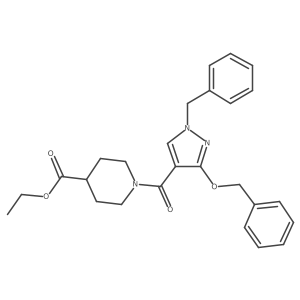 ethyl 1-(1-benzyl-3-(benzyloxy)-1H-pyrazole-4-carbonyl)piperidine-4-carboxylate Structure