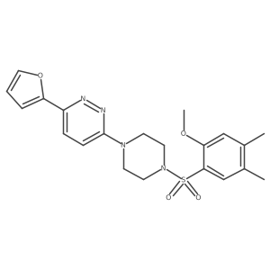 3-(Furan-2-yl)-6-(4-((2-methoxy-4,5-dimethylphenyl)sulfonyl)piperazin-1-yl)pyridazine Structure