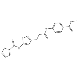 Methyl 4-(3-(2-(furan-2-carboxamido)thiazol-4-yl)propanamido)benzoate结构式
