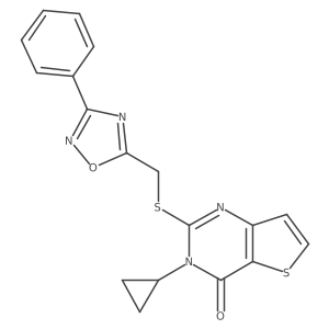 3-cyclopropyl-2-{[(3-phenyl-1,2,4-oxadiazol-5-yl)methyl]sulfanyl}-3H,4H-thieno[3,2-d]pyrimidin-4-one Structure