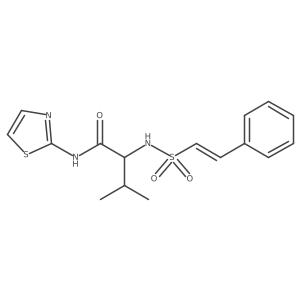 3-methyl-2-(2-phenylethenesulfonamido)-N-(1,3-thiazol-2-yl)butanamide结构式