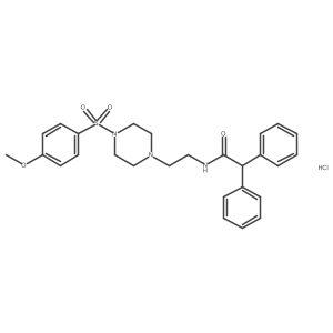 N-(2-(4-((4-methoxyphenyl)sulfonyl)piperazin-1-yl)ethyl)-2,2-diphenylacetamide hydrochloride结构式