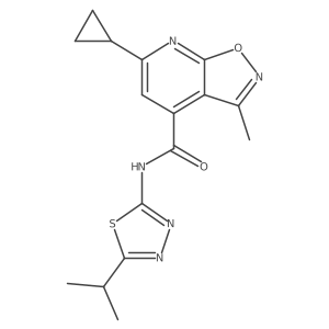 6-cyclopropyl-3-methyl-N-[(2E)-5-(propan-2-yl)-1,3,4-thiadiazol-2(3H)-ylidene][1,2]oxazolo[5,4-b]pyridine-4-carboxamide Structure
