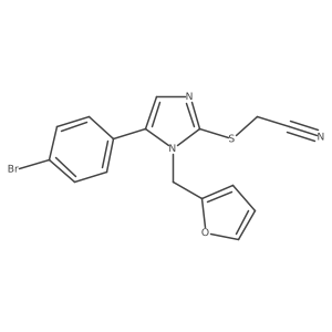 2-((5-(4-bromophenyl)-1-(furan-2-ylmethyl)-1H-imidazol-2-yl)thio)acetonitrile结构式