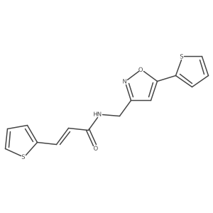 (E)-3-(thiophen-2-yl)-N-((5-(thiophen-2-yl)isoxazol-3-yl)methyl)acrylamide Structure
