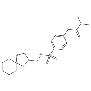 N-(4-(N-(1,4-dioxaspiro[4.5]decan-2-ylmethyl)sulfamoyl)phenyl)isobutyramide结构式