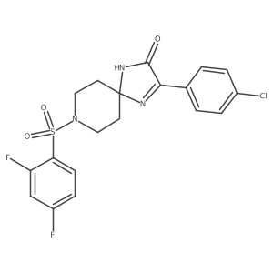 3-(4-Chlorophenyl)-8-((2,4-difluorophenyl)sulfonyl)-1,4,8-triazaspiro[4.5]dec-3-en-2-one Structure