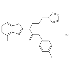 N-(3-(1H-imidazol-1-yl)propyl)-N-(4-fluorobenzo[d]thiazol-2-yl)-2-(4-fluorophenyl)acetamide hydrochloride Structure