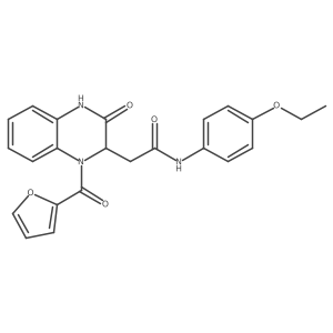 N-(4-ethoxyphenyl)-2-[1-(furan-2-carbonyl)-3-oxo-1,2,3,4-tetrahydroquinoxalin-2-yl]acetamide结构式