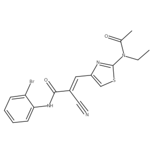 (Z)-3-[2-[acetyl(ethyl)amino]-1,3-thiazol-4-yl]-N-(2-bromophenyl)-2-cyanoprop-2-enamide结构式