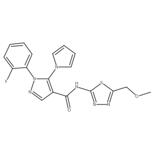 1-(2-fluorophenyl)-N-[(2E)-5-(methoxymethyl)-1,3,4-thiadiazol-2(3H)-ylidene]-5-(1H-pyrrol-1-yl)-1H-pyrazole-4-carboxamide Structure
