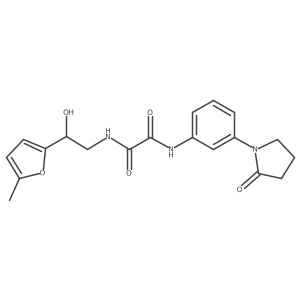 N1-(2-hydroxy-2-(5-methylfuran-2-yl)ethyl)-N2-(3-(2-oxopyrrolidin-1-yl)phenyl)oxalamide结构式
