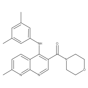 (4-((3,5-Dimethylphenyl)amino)-7-methyl-1,8-naphthyridin-3-yl)(morpholino)methanone结构式