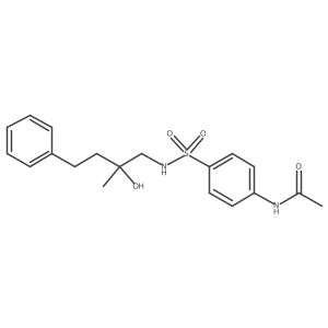 N-(4-(N-(2-hydroxy-2-methyl-4-phenylbutyl)sulfamoyl)phenyl)acetamide结构式