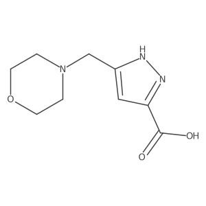 3-(morpholinomethyl)-1H-pyrazole-5-carboxylic acid结构式