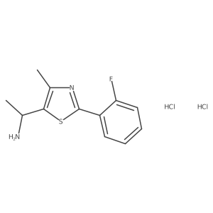 1-[2-(2-Fluorophenyl)-4-methyl-1,3-thiazol-5-yl]ethan-1-amine dihydrochloride Structure