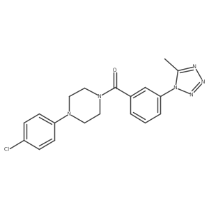 [4-(4-chlorophenyl)piperazin-1-yl][3-(5-methyl-1H-tetrazol-1-yl)phenyl]methanone结构式