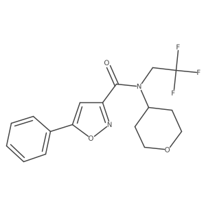 5-phenyl-N-(tetrahydro-2H-pyran-4-yl)-N-(2,2,2-trifluoroethyl)isoxazole-3-carboxamide结构式