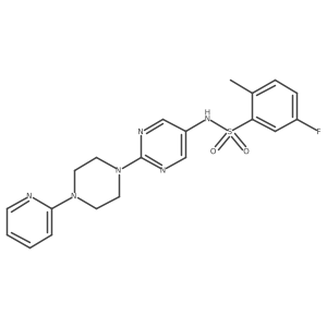 5-fluoro-2-methyl-N-(2-(4-(pyridin-2-yl)piperazin-1-yl)pyrimidin-5-yl)benzenesulfonamide结构式