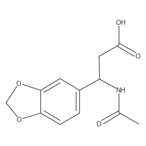 (3S)-3-(1,3-dioxaindan-5-yl)-3-acetamidopropanoic acid Structure